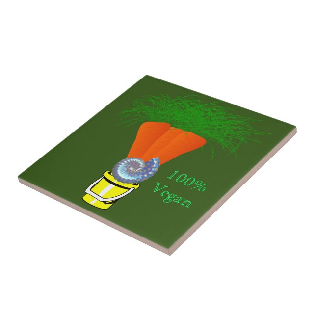 Keramiska plattmorötter, 100 % Vegan-Grönt Kakelplatta (Sidan)