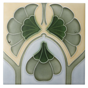 Keramiska plattor - Antique Art nouveau Blommigt G Kakelplatta