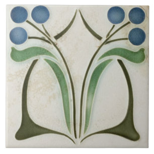 Keramiska plattor - Antique Art nouveau Kakelplatta