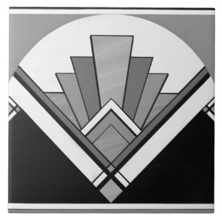 Keramiska plattor - Art Deco Fläkt Design B/G/W Kakelplatta