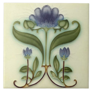 Keramiska plattor - Art Nouveau blommig design Kakelplatta