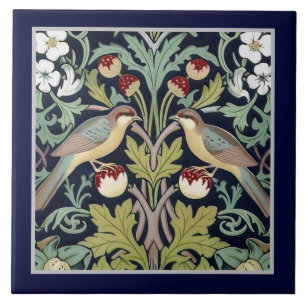 Keramiska plattor - Art Nouveau Fåglar Blommor Kakelplatta