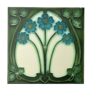Keramiska plattor - Art nouveau Glöm mig inte Kakelplatta