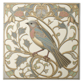 Keramiska plattor art nouveau med mosaikfågeldesig kakelplatta