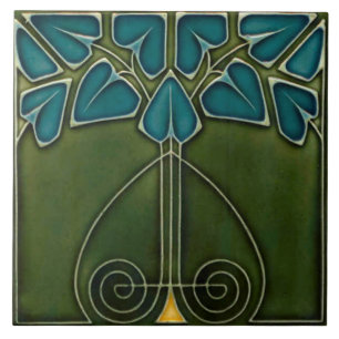 Keramiska plattor - Art Nouveau-reproduktion Kakelplatta