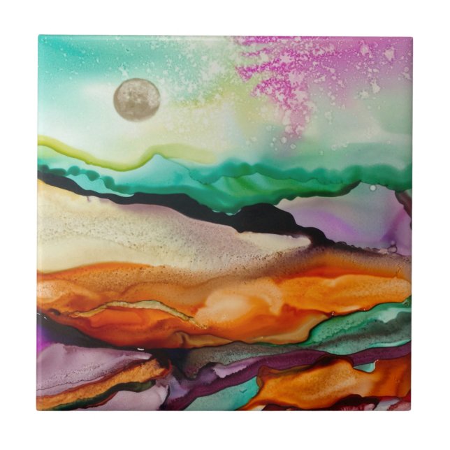 Keramiska plattor av färgstark Abstrakt Kakelplatta (Framsidan)