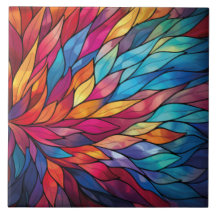 Keramiska plattor av högaktivt fastfärgat glas