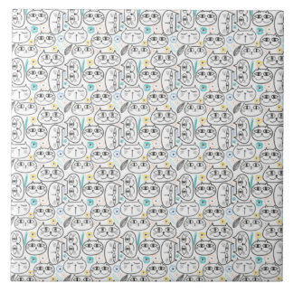 Keramiska plattor av mönster, katthuvud kakelplatta