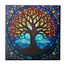 Keramiska plattor av rostat glas Livets träd Kakelplatta