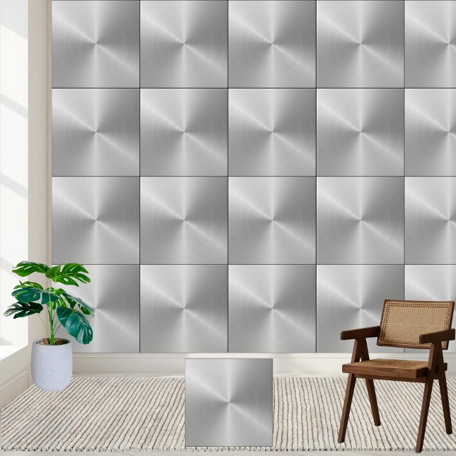 Keramiska plattor av rostfritt stål Struktur Kakelplatta (Brushed Stainless Steel Texture Ceramic Tile)