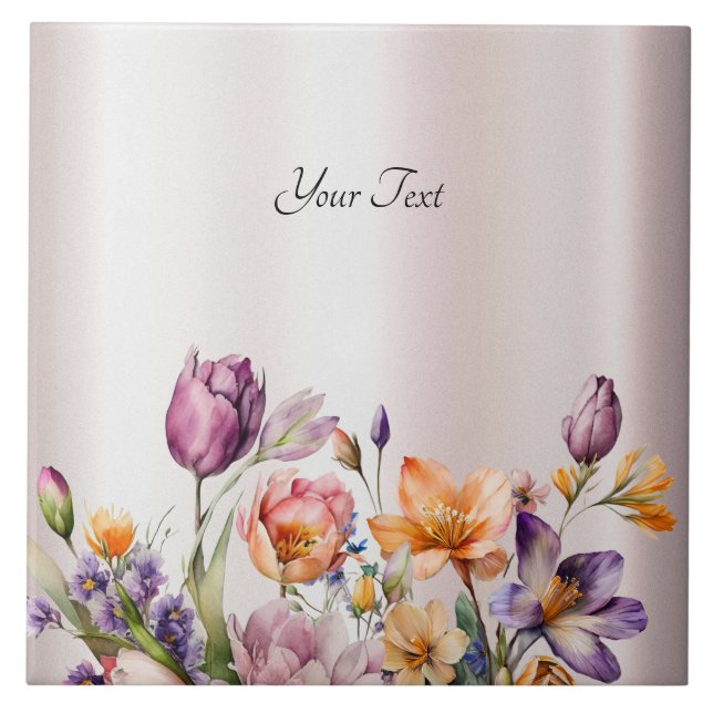 Keramiska plattor av Vår blommor Kakelplatta (Framsidan)