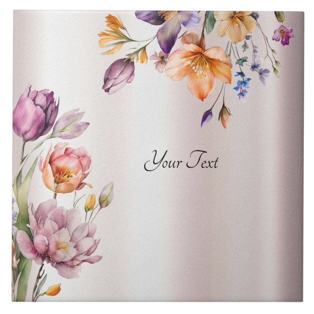 Keramiska plattor av Vår blommor Kakelplatta (Framsidan)