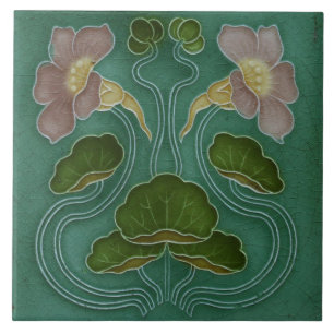 Keramiska plattor - Blek Rosa Vatten Lilies Art no Kakelplatta