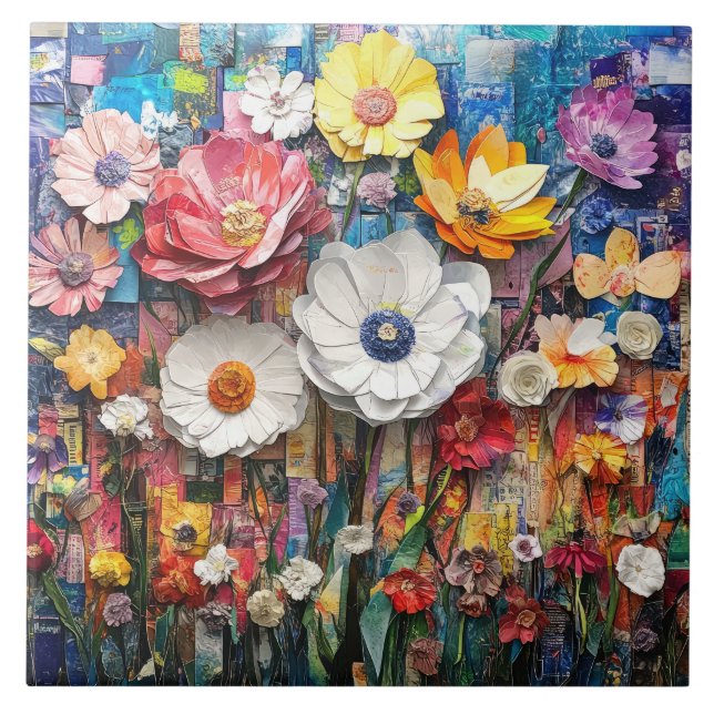 Keramiska plattor för abstrakt Blommigt Kakelplatta (Framsidan)