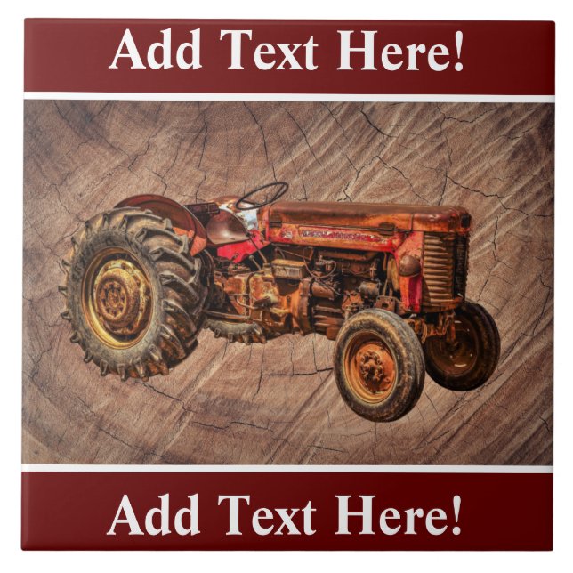 Keramiska plattor för antique Red Tractor Tile Kakelplatta (Framsidan)