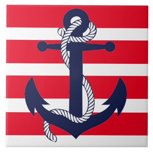 Keramiska plattor för badrum - röd blå fästpunkt kakelplatta (Framsidan)