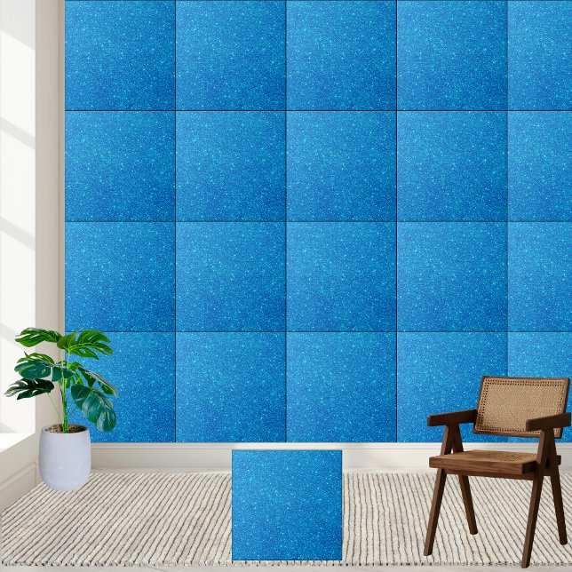 Keramiska plattor för blått Glitter Kakelplatta (Shimmering Blue Glitter Ceramic Tile)