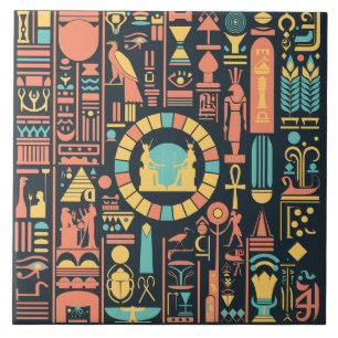 Keramiska plattor för egyptiska hieroglyfer kakelplatta