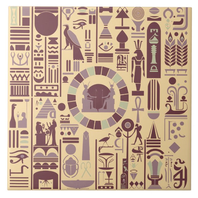 Keramiska plattor för egyptiska hieroglyfer kakelplatta (Framsidan)