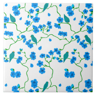 Keramiska plattor för fåglar och blommor kakelplatta