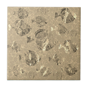 Keramiska plattor för guld-fiske kakelplatta