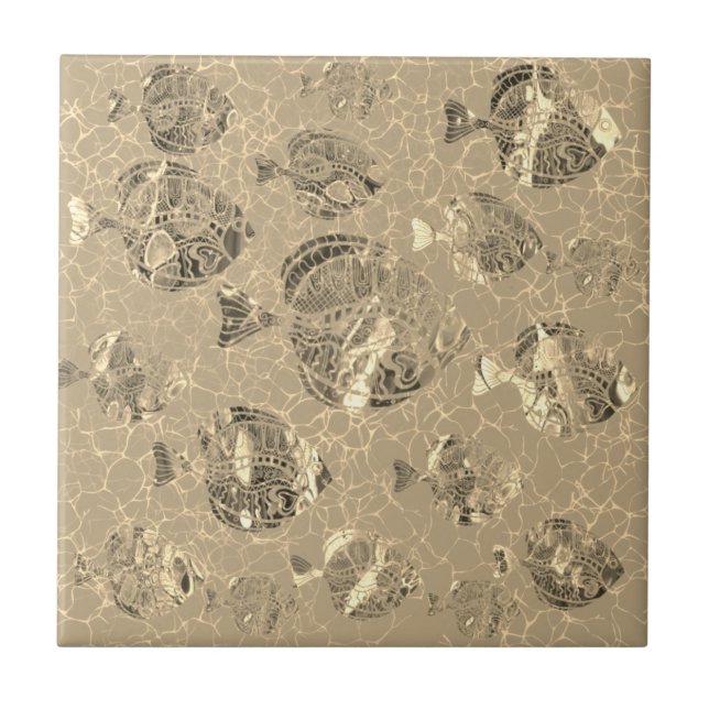 Keramiska plattor för guld-fiske kakelplatta (Framsidan)