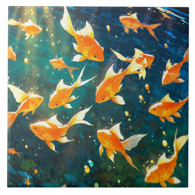 Keramiska plattor för guldfisk kakelplatta (Framsidan)