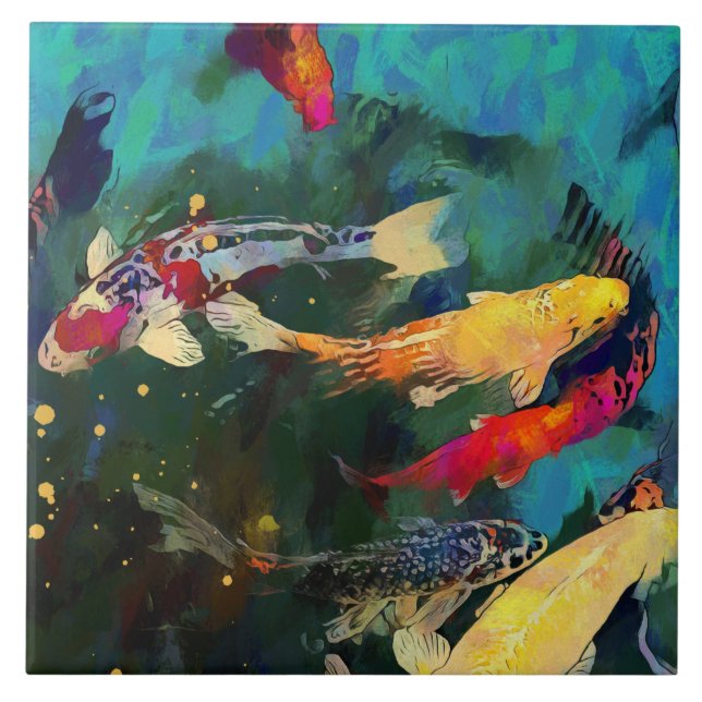 Keramiska plattor för japansk karp kakelplatta (Framsidan)