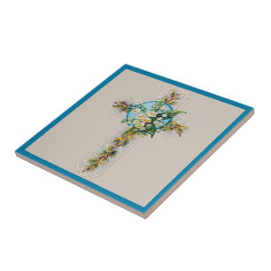 Keramiska plattor för kor och blommor kakelplatta