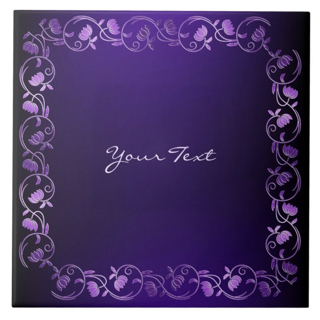 Keramiska plattor för lila Blommigt Kakelplatta (Framsidan)