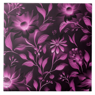 Keramiska plattor för magenta Blommigt Kakelplatta
