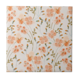 Keramiska plattor för orange Flowers Kakelplatta