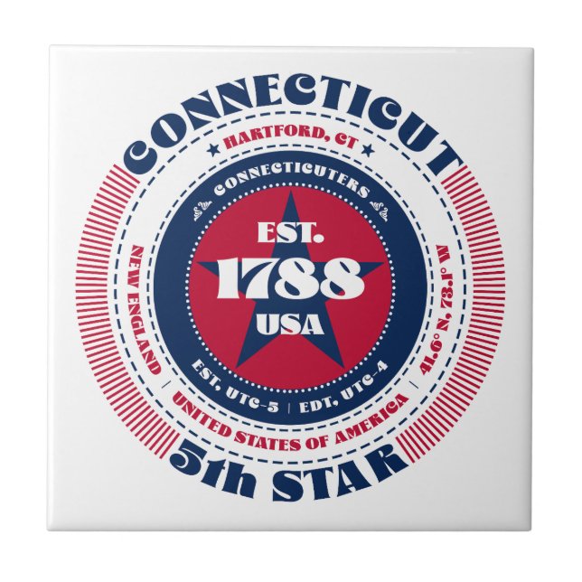 Keramiska plattor för röd, vit och blå anslutning kakelplatta (Framsidan)