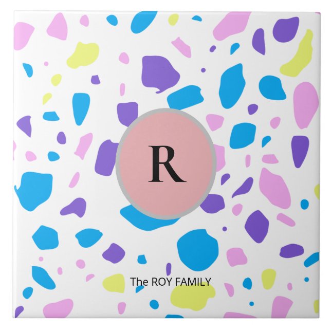 Keramiska plattor för TERRAZO MONOGRAM FAMILY NAMN Kakelplatta (Framsidan)