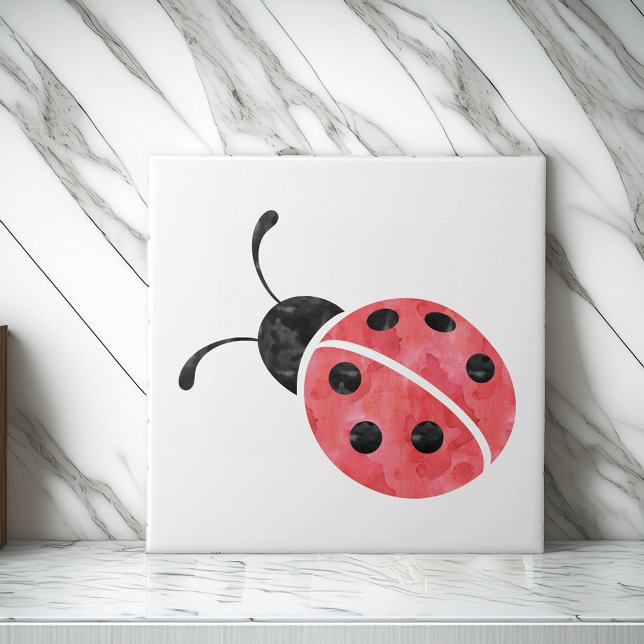 Keramiska plattor för vattenfärg Ladybug Kakelplatta (Skapare uppladdad)