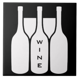 Keramiska plattor för vin Flaskor och glasdesign Kakelplatta