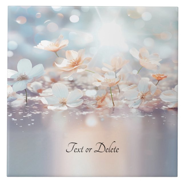 Keramiska plattor för vit persiko-Blommigt Kakelplatta (Framsidan)