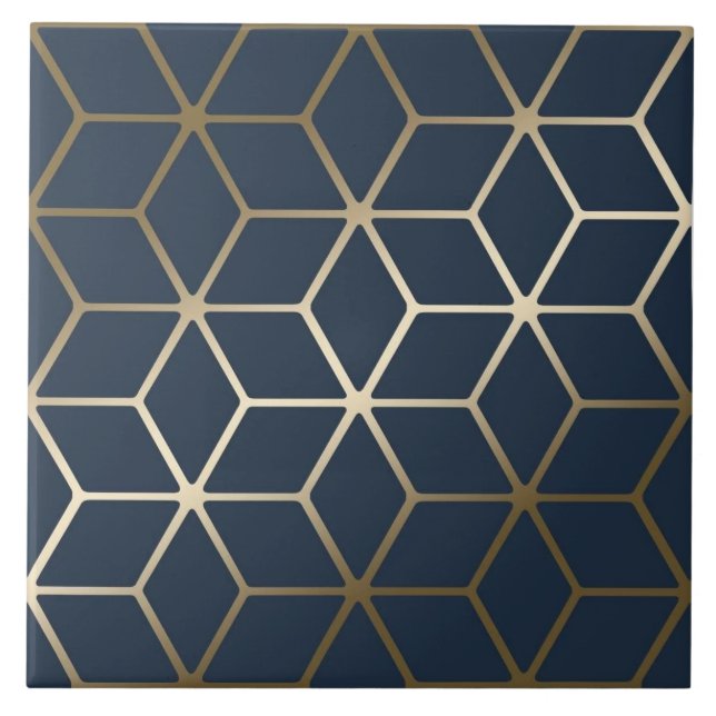 Keramiska plattor - Geometric Silver och Blue/Gråt Kakelplatta (Framsidan)