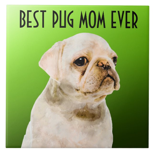 Keramiska plattor i Pug Mamma Kakelplatta (Framsidan)
