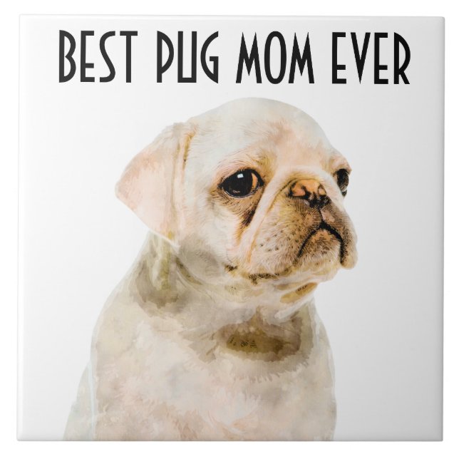 Keramiska plattor i Pug Mamma Kakelplatta (Framsidan)