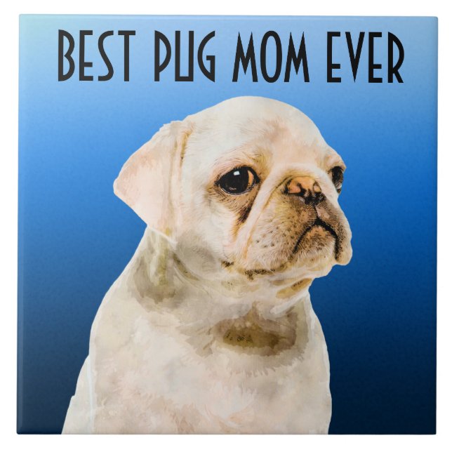 Keramiska plattor i Pug Mamma Kakelplatta (Framsidan)
