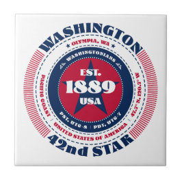 Keramiska plattor i röda, vita och blå Washington Kakelplatta