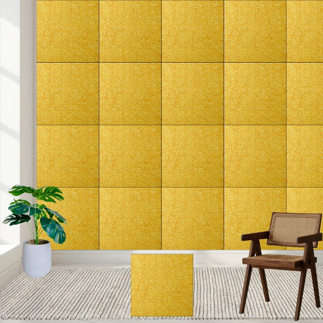 Keramiska plattor i rutnät för gyllene Blommigtar Kakelplatta (Golden Floral Grid Ceramic Tile)