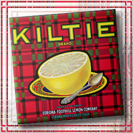 KERAMISKA PLATTOR - "Kiltie" - Crate-etikett Kakelplatta