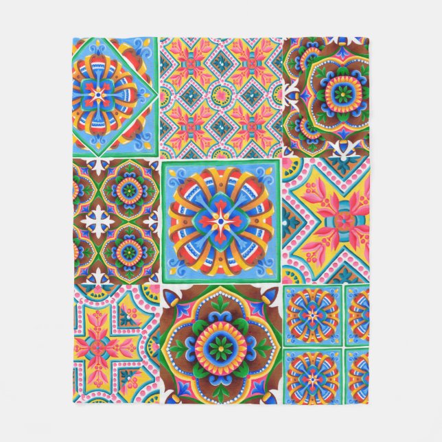 Keramiska plattor, majolica, ornamentabstrakt,arab fleecefilt (Framsidan)