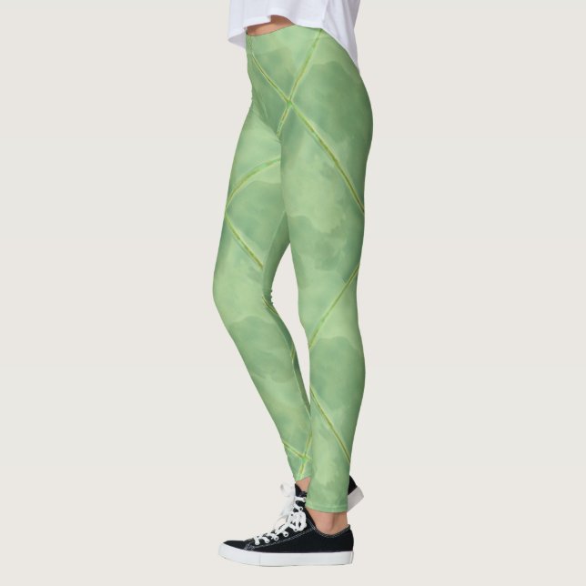 Keramiska plattor med enkel Grönt Leggings (Vänster)