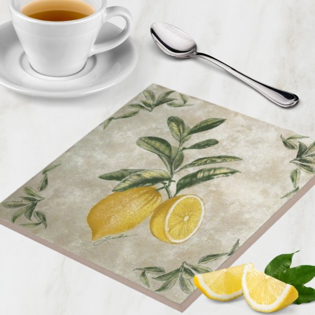 Keramiska plattor med Vintage Lemons Kakelplatta (Skapare uppladdad)