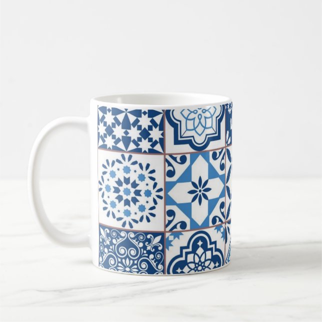 Keramiska plattor mönster kaffemugg (Vänster)