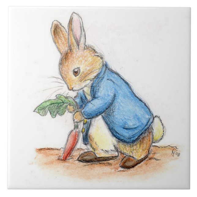 Keramiska plattor - Peter Rabbit Kakelplatta (Framsidan)