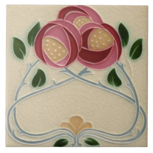 Keramiska plattor - Rosa ros Kakelplatta